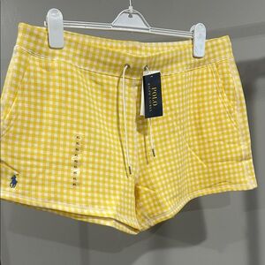 NWT Polo by Ralph Lauren Yellow Checkered Athletic Shorts